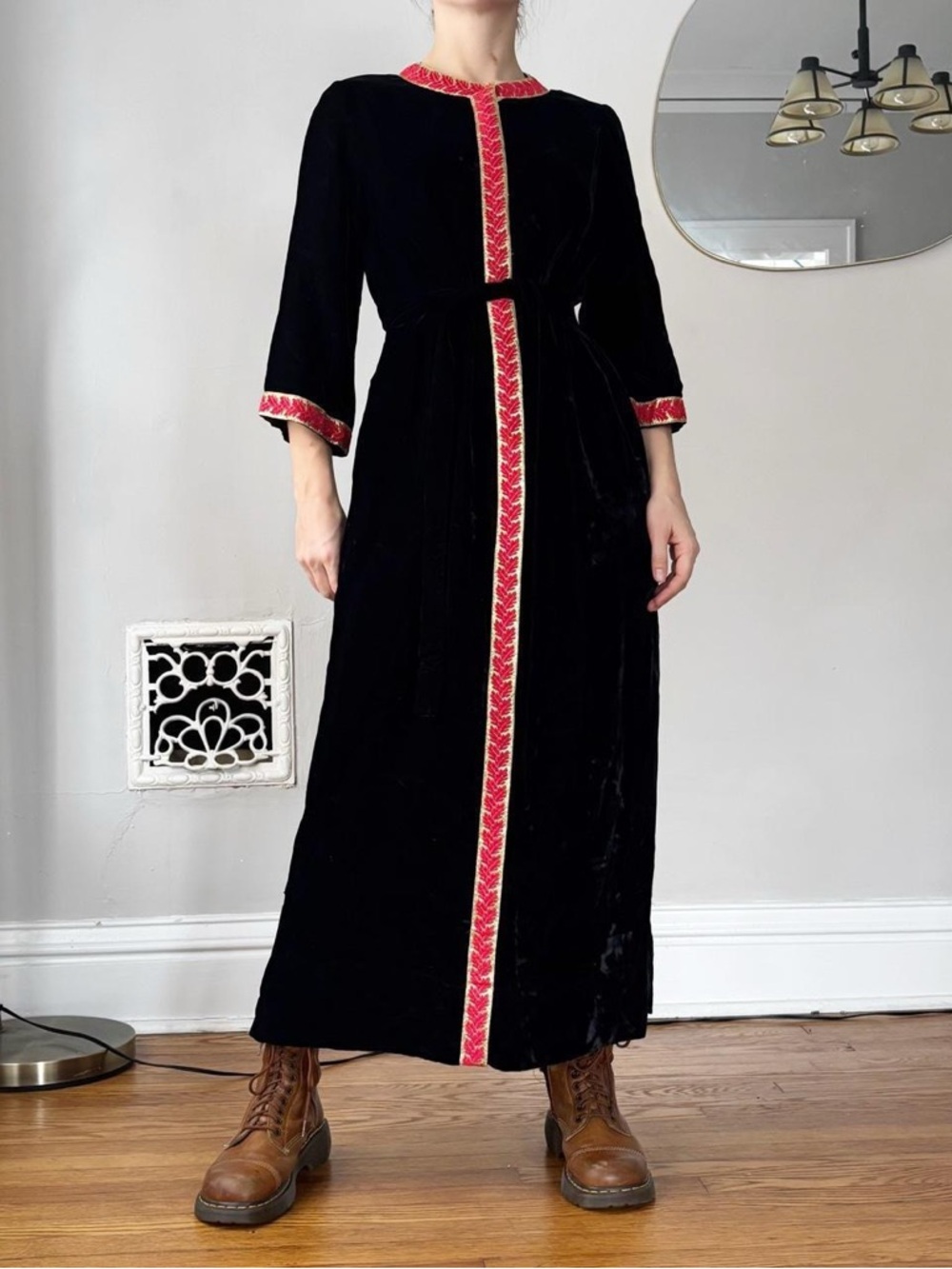 Bergdorf Goodman antique velvet maxi dress